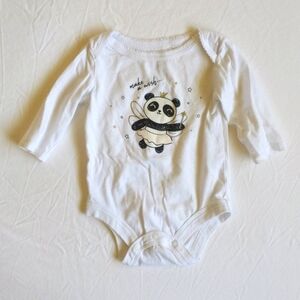 george panda long sleeve bodysuit diaper shirt 0-3 months baby girl